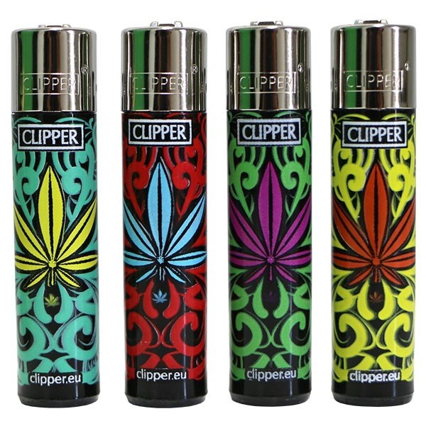 Mechero Clipper - hojas de marihuana