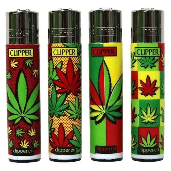 Clipper isqueiro - Folhas e cores rasta