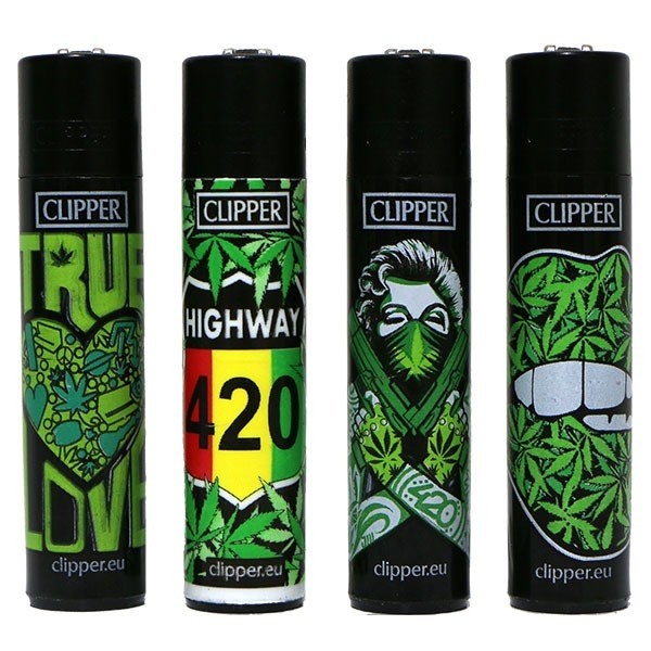 Mechero Clipper - verde y negro 420