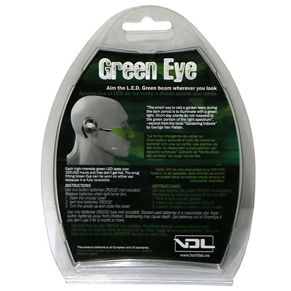 LED verde manos libres Green Eye - Embalaje e instrucciones