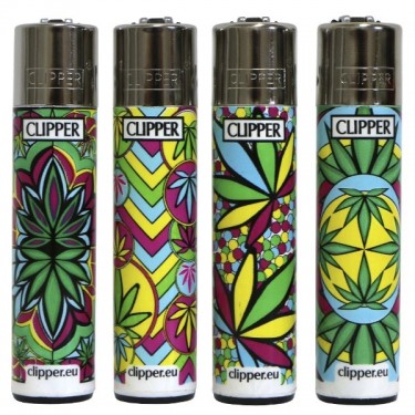 Mechero Clipper - hojas psicodélicas