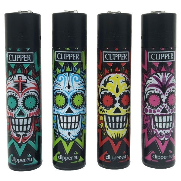 Mechero Clipper - calaveras de colores