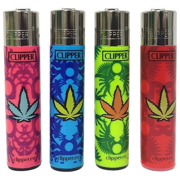 Mechero Clipper - mini hojas de marihuana