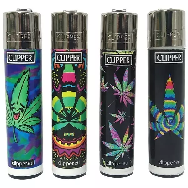 Clipper Lighter - psychedelic leaves