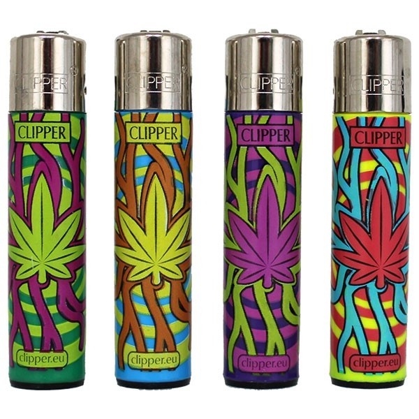Mechero Clipper - hojas de marihuana