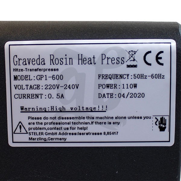 Presse Rosin Graspresso 600 kg pour extractions
