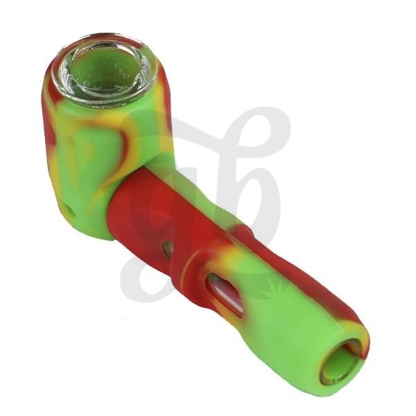 Silicone Pipe with Glass Bowl Rasta