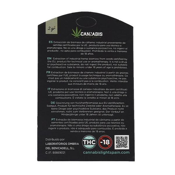 Extractions de CBD Cannabis Light Spain  Boîte derrière