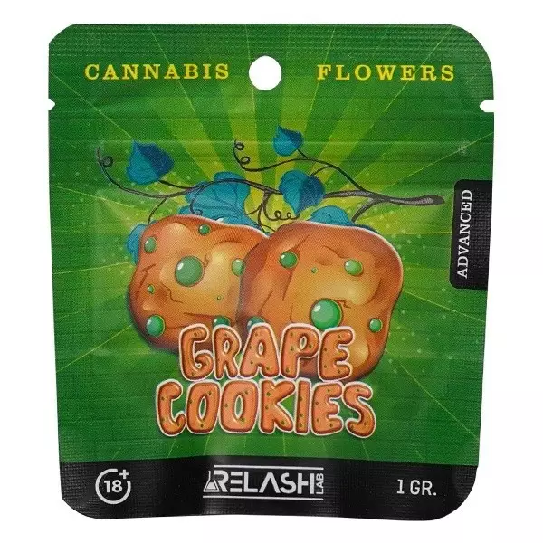 Flores de CBD Relash Lab biscoitos de uva 1g