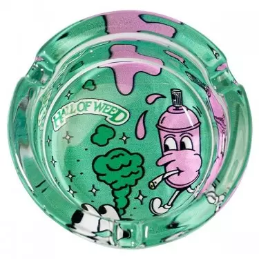 Hall of Weed Green Glass Ashtray base