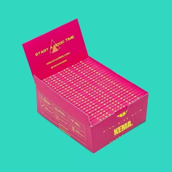 KEMA King Size Slim Pink Rolling Papers display