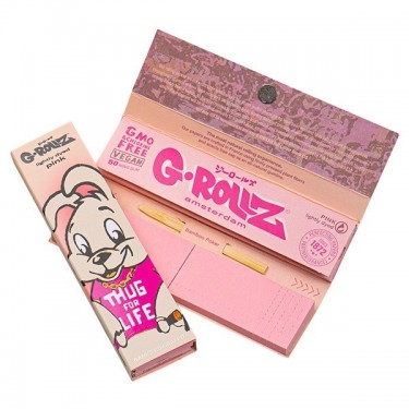 G-Rollz Pink King Size Rolling Papers + Tips