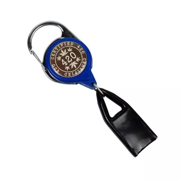 Retractable Lighter Leash 420 blue