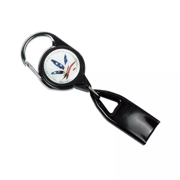 Retractable Lighter Leash usa leaf black