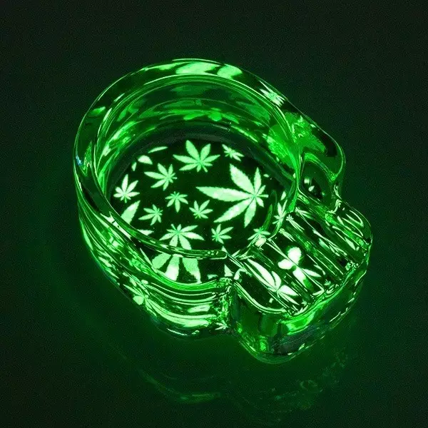 View Fluorescent Glass Skull Ashtray glow in the dark