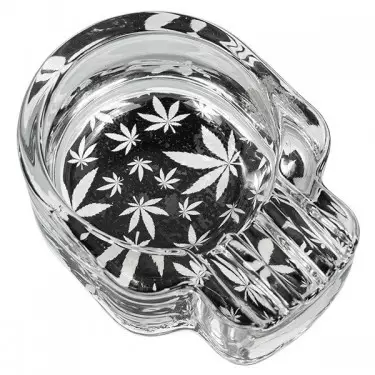 Cinzeiro de Vidro Caveira Fluorescente - GB The Green Brand