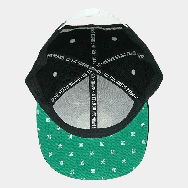 Gorra Plana GB The Green Brand negro detrás interior