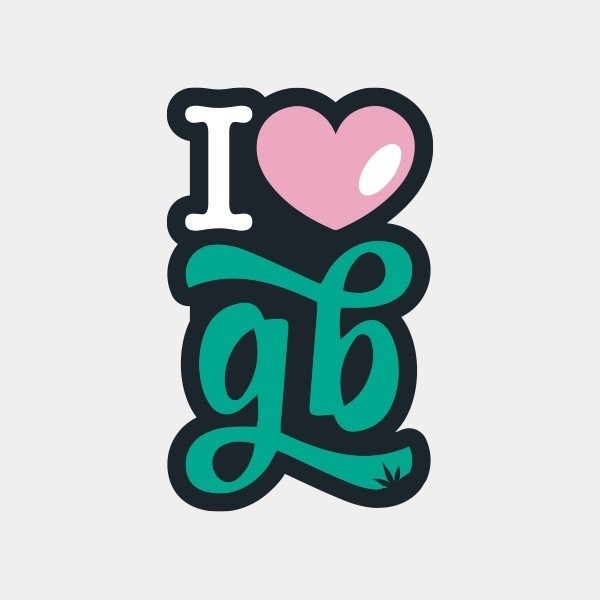 Pegatina GB The Green Brand Decorativa I love gb negro