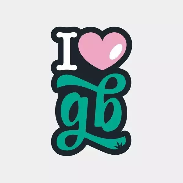 Pegatina GB The Green Brand Decorativa I love gb negro