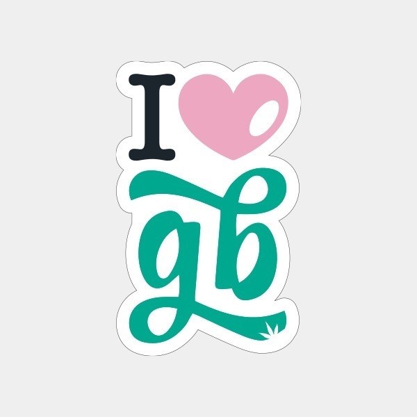 Pegatina GB The Green Brand Decorativa I love gb blanco