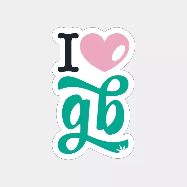 Pegatina GB The Green Brand Decorativa I love gb blanco