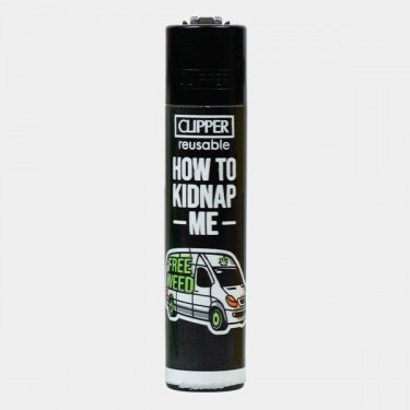 Mechero Clipper Weed Slogan 14 negro
