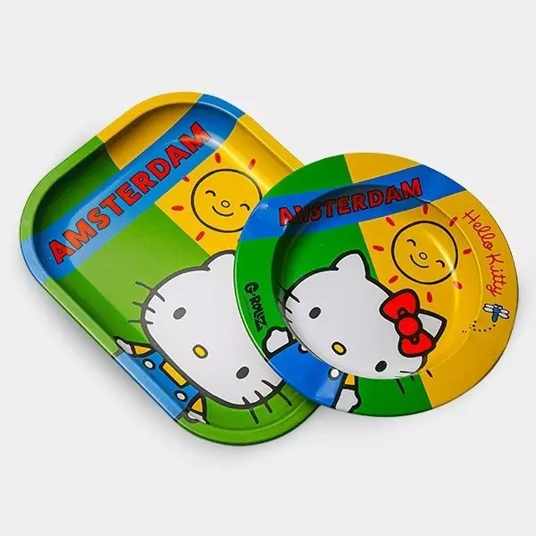 View Hello Kitty Classic Amsterdam Small Rolling tray + Ashtray Kit - Growbarato