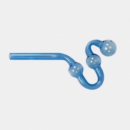 Pipa Curvada de Vidrio para Aceite Azul