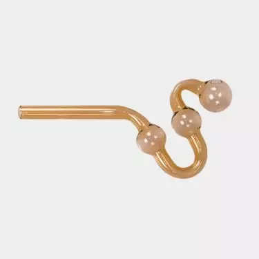 Pipa Curvada de Vidrio para Aceite Marrón