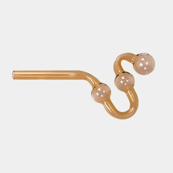 Pipa Curvada de Vidrio para Aceite Marrón