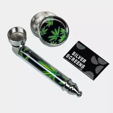 Conjunto De Pipe + Grinder + Grelhas Planas - GB The Green Brand