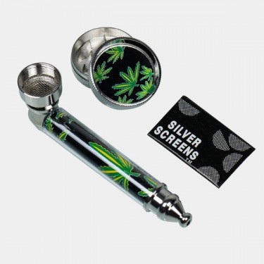 Set de pipa + grinder + rejillas planas