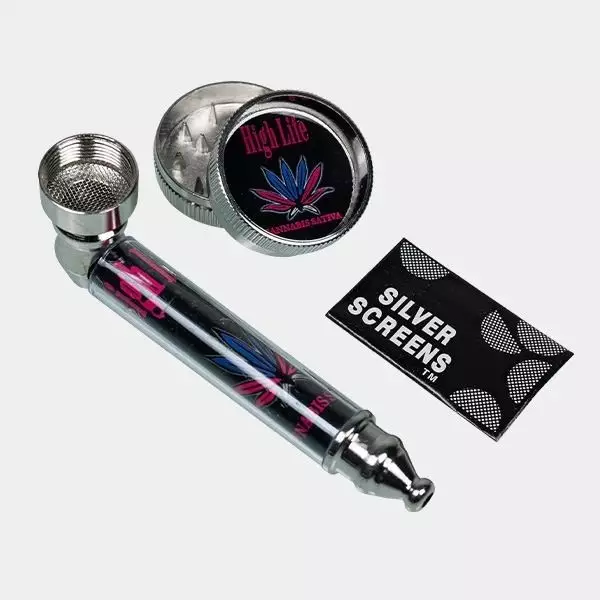 Set de pipa + grinder + rejillas planas
