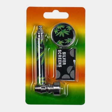 Set de pipa + grinder + rejillas planas