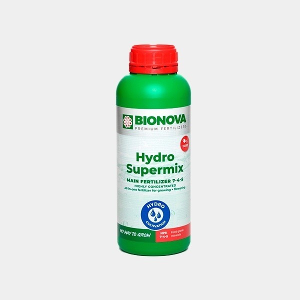 Engrais Hydroponique Hydro Supermix Bio Nova 5L - NPK 7-4-5, Mono-composant, Avec Oligo-éléments Chélatés - 9