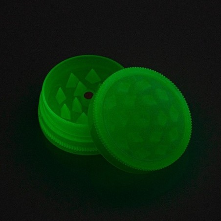 Grinder Acrílico Brillante 3 Partes brillando en la oscuridad