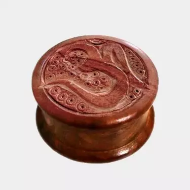 Wooden Carved Grinder closed