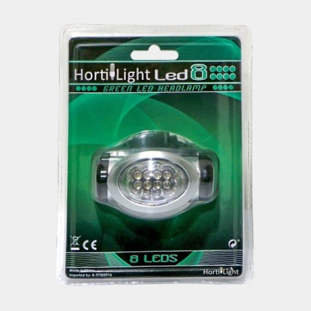 Linterna frontal cabeza luz verde