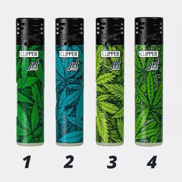 View Isqueiro Clipper Printed Weed Jet Flame - GB The Green Brand