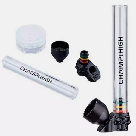 Pipa Cristal + Grinder Champ High componentes