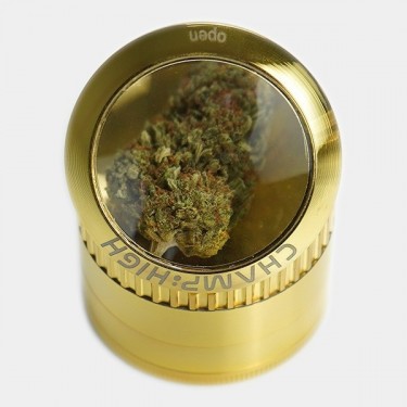 Grinder Metálico Champ High Magnifier Zoom 4 partes 50 mm detalle flor