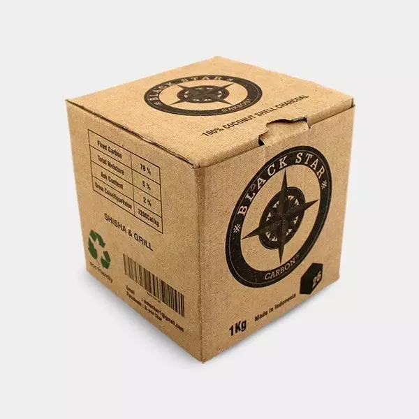 Carbón para cachimba caja de cartón