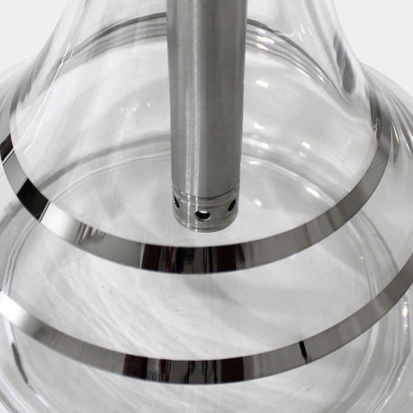 Shisha 60 cm The Silver Enchanter de DUD manguera con boquilla base cristal