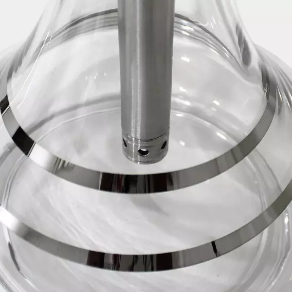 Shisha 60 cm The Silver Enchanter de DUD manguera con boquilla base cristal