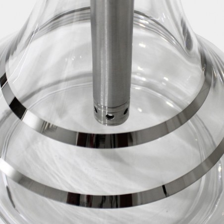 Shisha 60 cm The Silver Enchanter de DUD manguera con boquilla base cristal