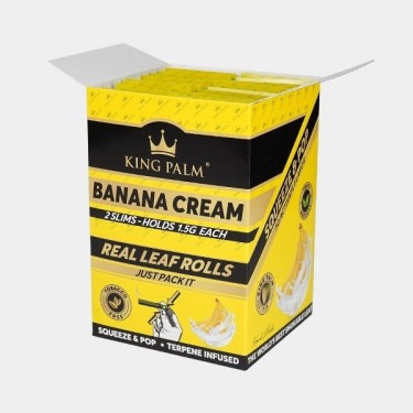 King Palm Slim Rolls banana cream display