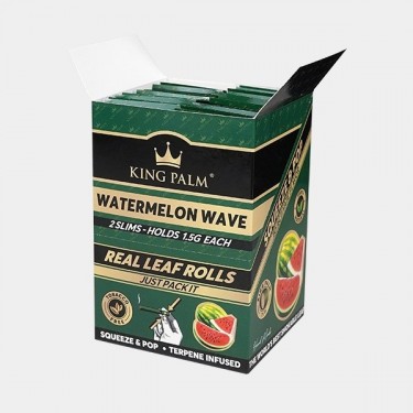 King Palm Slim Rolls watermelon wave display