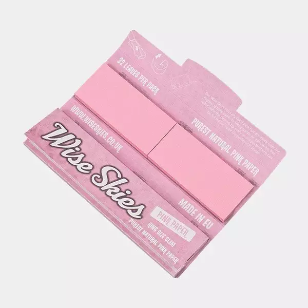 View Pink Rolling Papers Connoisseur King Size Wise Skies - GB The Green Brand