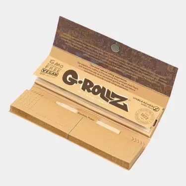 Unbleached King Size Rolling Papers + Tips by G-Rollz