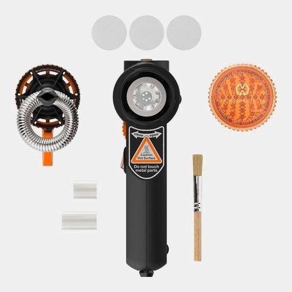 Plenty vaporizador portátil componentes y vista frontal